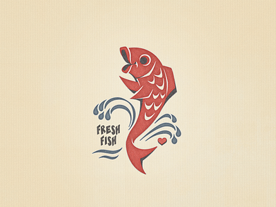 Fresh Fish »Omega 3« Version ... cartoon fish freebie illustration retro typo typography vector graphic