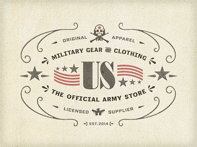 Army Store Label ... army label lettering store type typo typography us