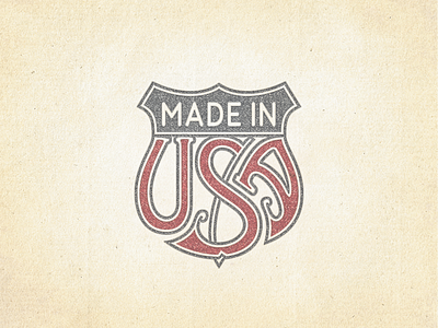 »Made In USA« Trade Emblem ... fancy lettering freebie lettering trade emblem typo typography usa vector graphic