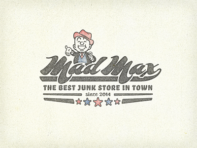 »Mad Max« Junk Store ... advert cartoon grungy lettering retro type typo typography vintage