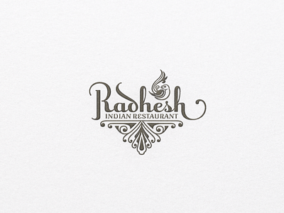 »Radhesh« Indian Restaurant ... label lettering logo mark sign type typo typography