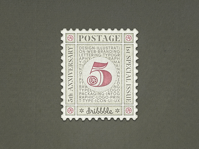 Dribbble Anniversary Issue ... anniversary birthday dribbble lettering postage retro stamp type typo typography