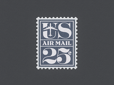 U.S. Air Mail Postage Stamp ... air mail freebie lettering postage stamp type typo typography u.s. vector graphic