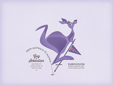 ESC 2015 »Australia« ... 2015 australia esc eurovision song contest guy sebastian illustration kangaroo typo typography vector graphic