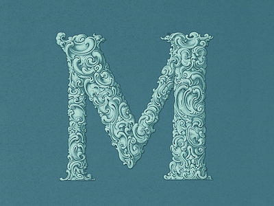 Fancy »M« Cap ... alphabet custom lettering custom type drop cap fancy typo typography vector graphic