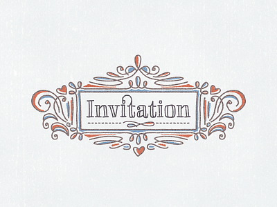 Invitation ... frame invitation lettering ornament type typo typography