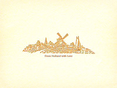 From Holland With Love II ... dutch holland illustration netherlands orange stencil type typography vector graphic
