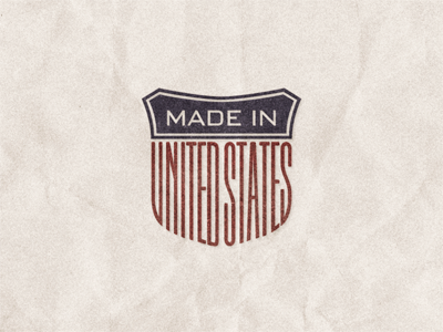 Made In U.S. emblem grungy lettering type typo typography