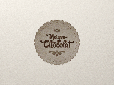 Mousse Au Chocolat badge fancy lettering grungy lettering retro texture type typeface typo typography vintage