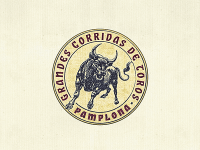 Corrida Badge ... badge bull lettering retro type typo typography vector graphic vintage style