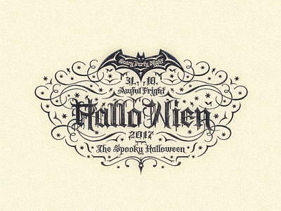 Hallo Wien halloween lettering type typo typography vector graphic