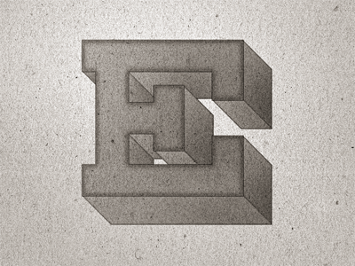Block Letter »E« ... brushes grungy lettering retro type typo typography vintage