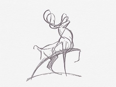 Deer .. deer illustration line art vector graphic
