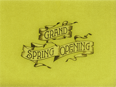 Grand Spring Opening .. typography lettering type typo typeface hand lettering banner retro vintage