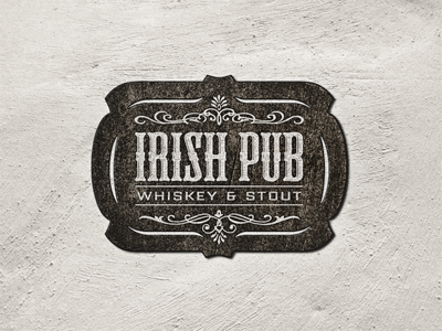 Irish Pub ... emblem grungy lettering logo plate retro type typeface typo typography vintage weathered wood type