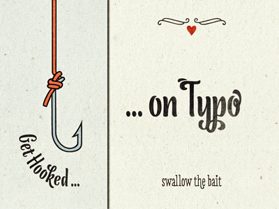 Get Hooked ... lettering postcard retro type typeface typo typography