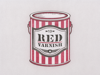 Red Varnish Can ... can grungy lettering retro type typeface typo typography vintage