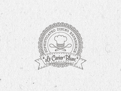 Le Caviar Blanc ... badge grungy lettering logo retro type typeface typo typography vintage