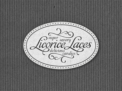 Licorice Laces ... badge label lettering licorice package type typeface typo typography