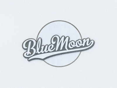 Blue Moon ... label lettering logo mark retro look subtle texture type type treatment typo typography