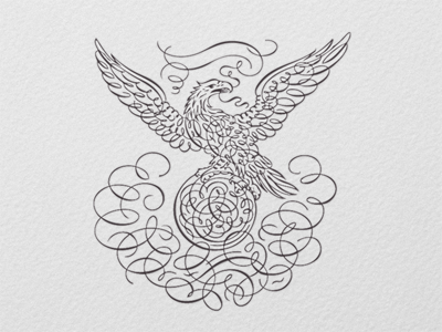 The Eagle ... antique calligraphy eagle penman penmanship typography vintage