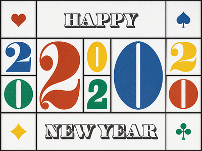 HAPPY 2020 ... 2020 greeting card new year numbers numerals type typo typography vector graphic