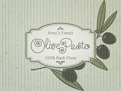 »Olive Pesto« Packaging ... download freebie gift box label lettering packaging type type treatment typo typography vector vector graphic