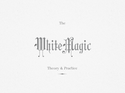 The White Magic ... cover headline type type treatment typo typography