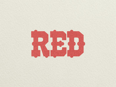 Red Woodtype ... grungy lettering retro typo typography vintage wood type