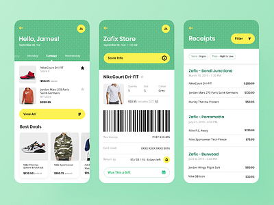 Receipts - mobile app UI design