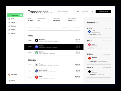 Financial Dashboard (Transactions Page)