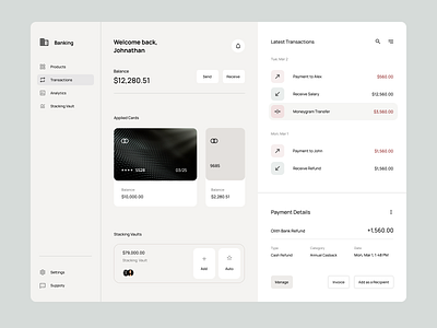 Banking and Finance Tracking Web App/Dashboard app banking dashboard design finance gray minimal subtle ui web