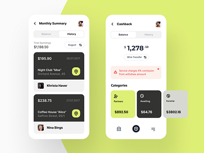 Cashback - mobile app UI design