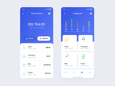 Budget planning mobile app design