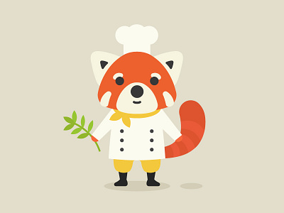 Illustration: Red Panda Chef bamboo character chef flat illustration red panda