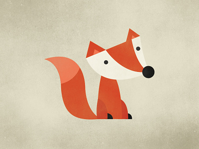 Illustration: Fox with a rounded nose animal character flat fox illustration texture