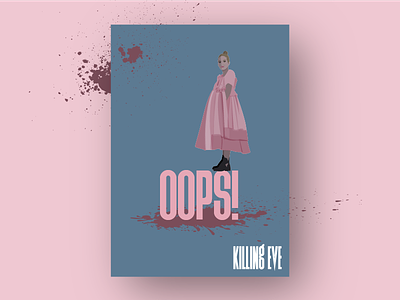 Killing Eve Poster blood film illustration movie pink poster poster art tv type