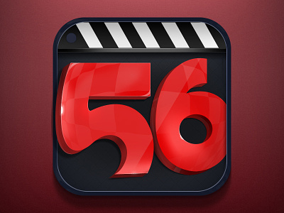 56 video APP icon 3d icon photoshop plastic texture realistic sense video