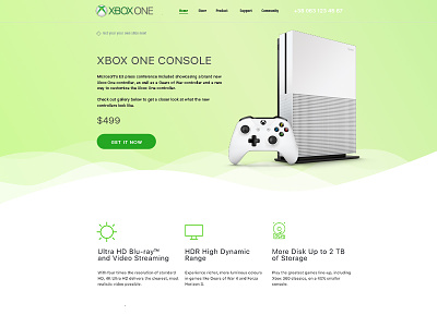 Xbox One Landing Page Design application apps design flat ios ios10 ipad shot ui user experience user interface ux