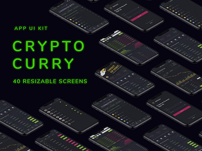 Crypto Curry - Premium Mobile UI Kit for Blockchain black blockchain blockchain template crypto crypto currency design exchange iphone pro iphone pro 11 iphone pro 11 max mobile app template mobile design mobile template template design ui ui kit user experience ux