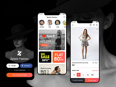 Zplash Fashion E-commerce UI/UX Design application design dress ecommerce app fashion fashion app mobile app modern shop ui user experience user interface ux