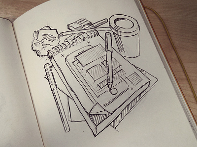 Sketch book UI coffee drawing ink iphone journal pen sketch ui