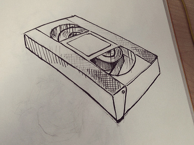 Retro sketch - not hipster, Just pre internet... illustration ink pen sketch tape