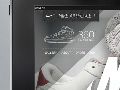 Air Force 1 app bar black debut design fabric interface ios ipad nike retina stitching tab texture thread ui white