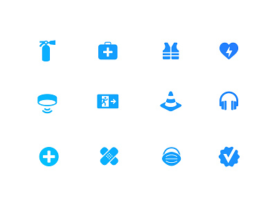 Icon set branding first aid health iconography icons medical safety ui vector visual identity web design