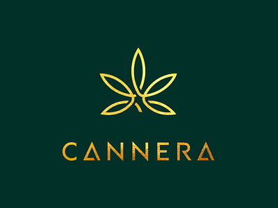 Logo Cannera branding cbd oil design gold foil logo logo mark premium vector visual identity