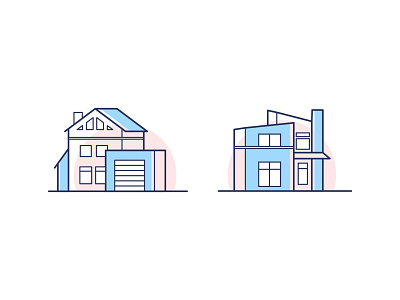 Houses abstract house illustration illustration style line art