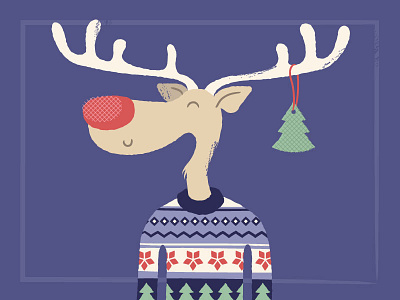 Reindeer in Christmas sweater christmas card christmas sweater hike one illustration reindeer vector