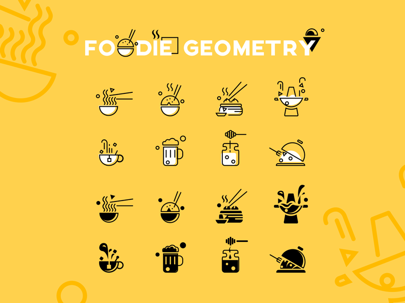 foodie geometry circle food foodie geometry icon square triangle yellow