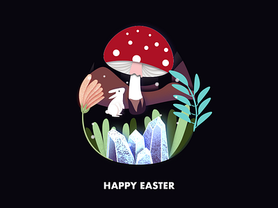 Easter Egg bunny color easter forest illustration mushroom rabbit